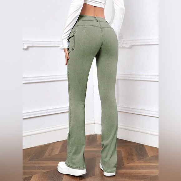 Olive Green Women's Jeans - Picture 5 of 10